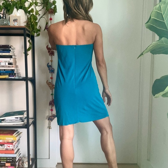 Trina Turk Sleeveless Halter High Neck Mini Swing Dress, size 0 - Picture 3 of 5